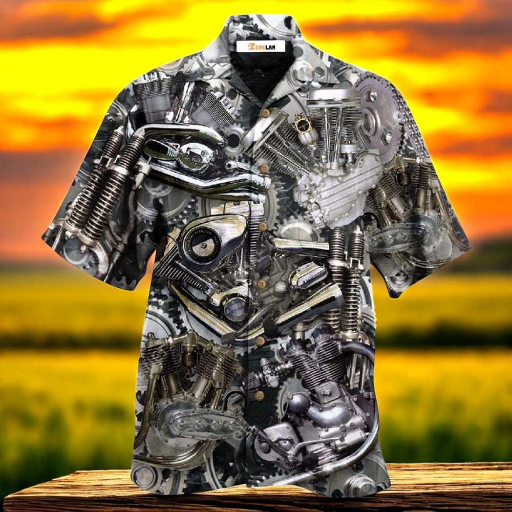 Motorcycle Don8217t Go Gray We Turn Chrome Hawaiian Shirt