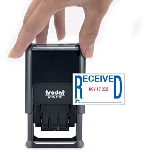 Printy 4750 Date Stamp with English Message Received – Self Inking, Red Ink D...