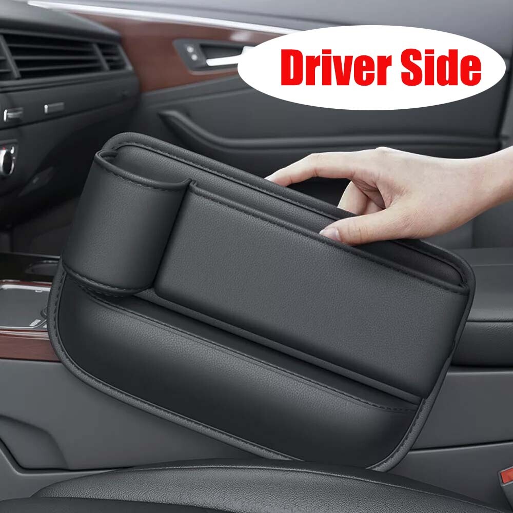 LEFT Side Car Seat Gap Filler Storage Box Cup Holder Organizer Bag Accessories