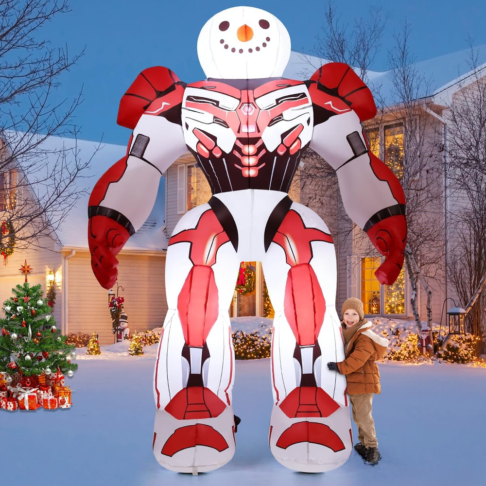 6.5 FT Tall Christmas Inflatables Outdoor Decorations Blow up Xmas Mechanical Ar