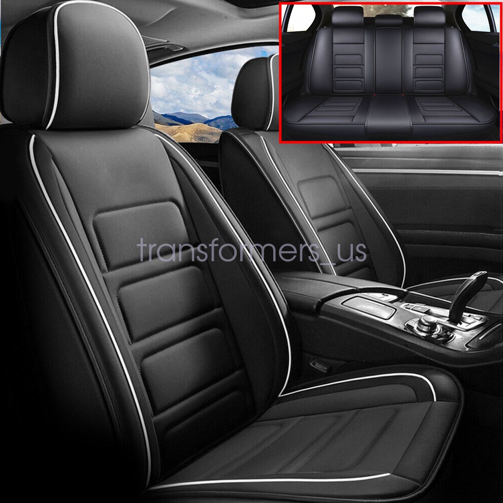 Full Set For Toyota 5-Seat Covers PU Leather Seat Cover Front & Rear Cushion Pad