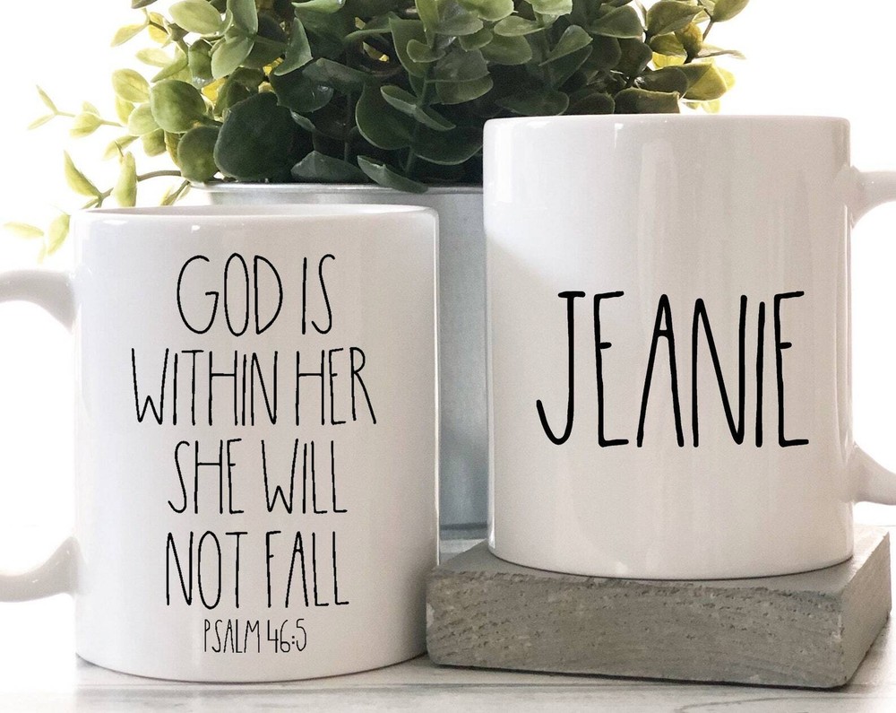 Inspirational God Is Within Her Scripture Mug Personalized Psalm 46 Gift
