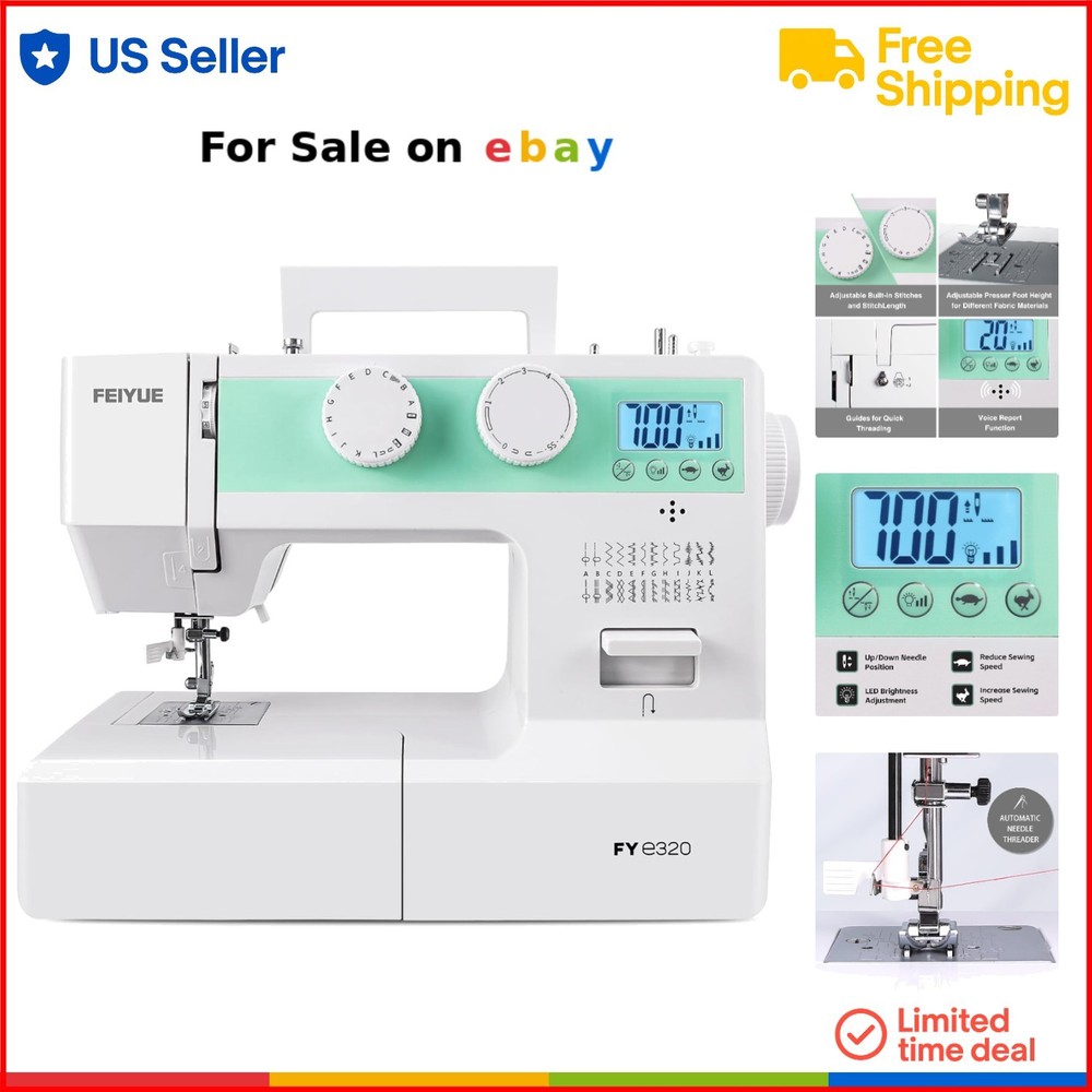 Full Size Heavy Duty Sewing Machine with LCD Display and 25 Built-In Stitches