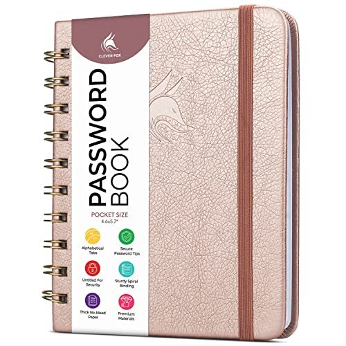 Mini Spiral Password Book with Laminated Cover for Internet Logins  -image