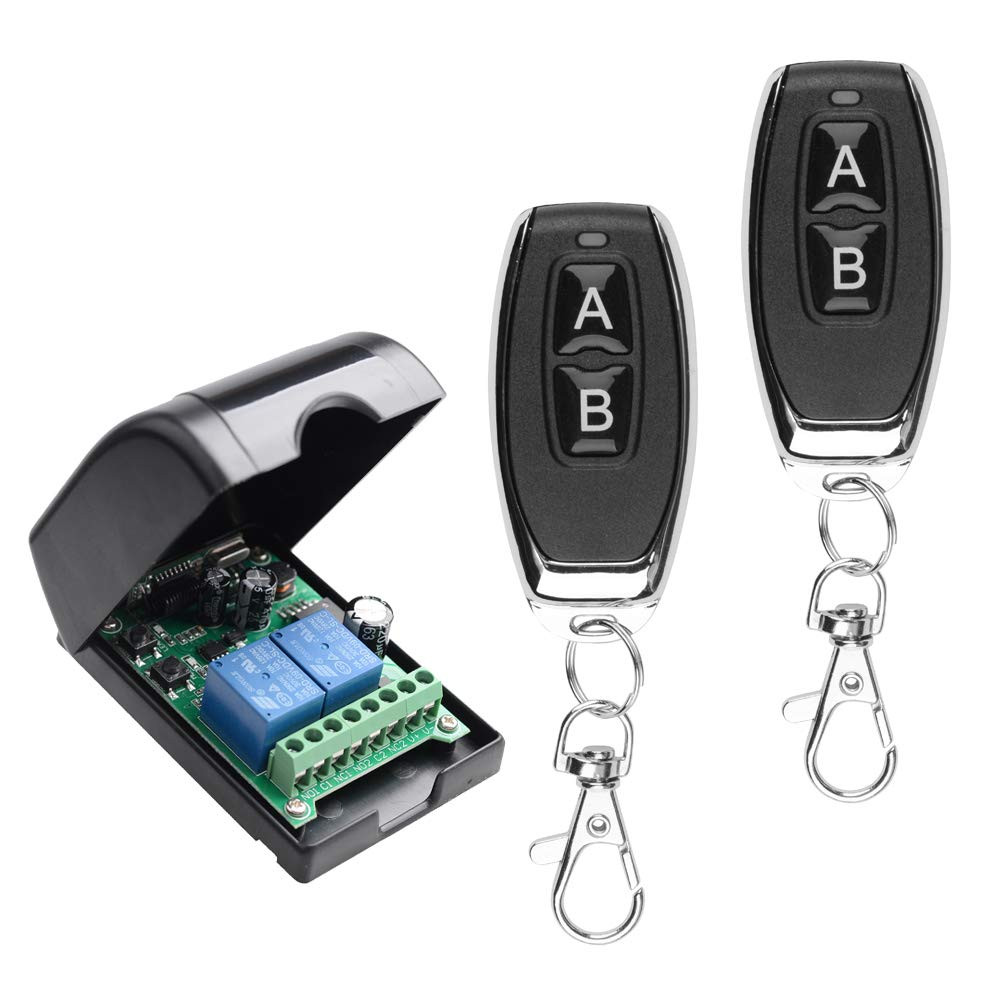 DC 12V 24V 36V 48V Wide Voltage RF Wireless Remote Light Switch 2 Channel 433...