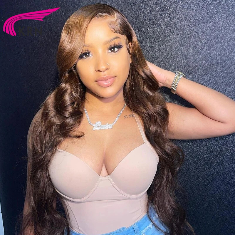 Ombre Brown 13x4 Lace Front Wig Body Wave Human Hair Transparent Remy