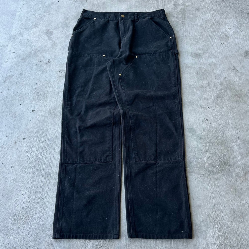 Vintage Y2K black Carhartt double knee carpenter work pants