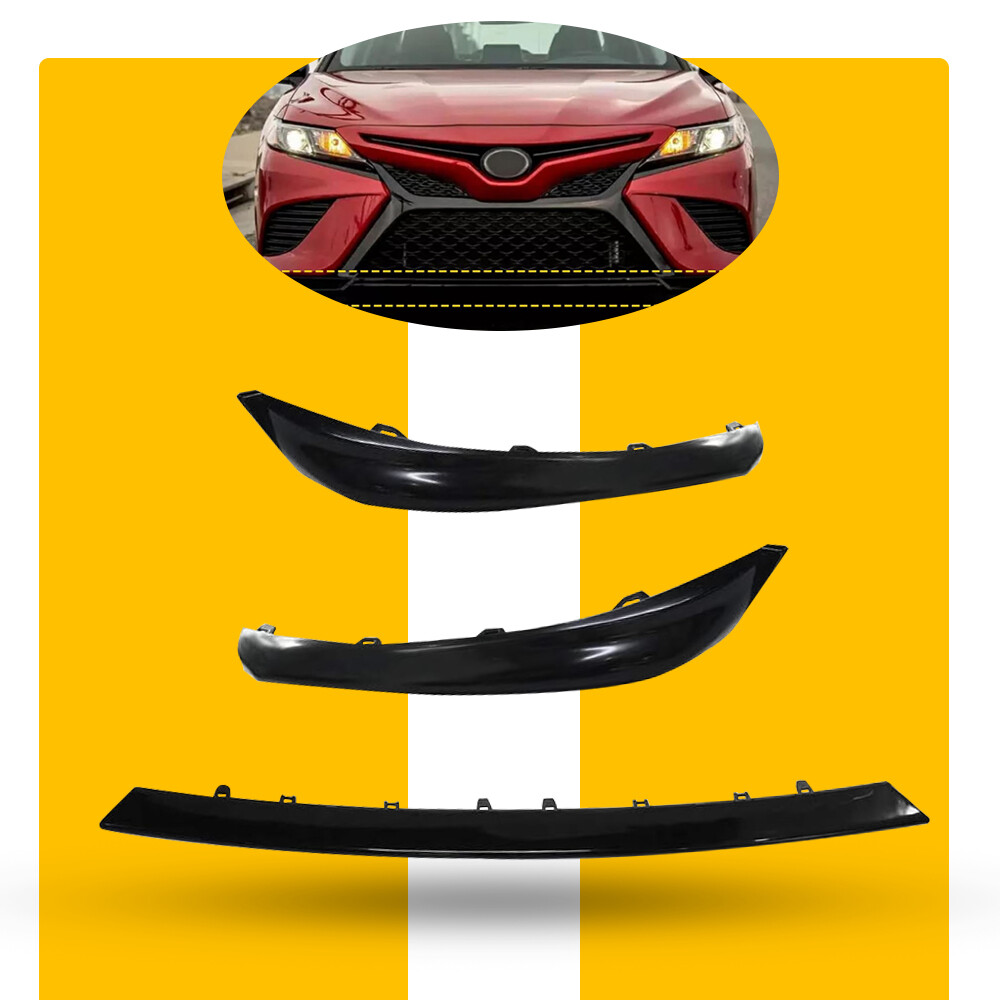 3PCS Front Bumper Grille Lower Trim Molding For Toyota Camry SE XSE 2018-2020