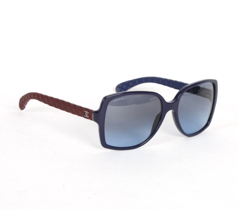 New CHANEL CH 5289-Q 1021/S2 57mm Blue Red Quilted Sunglasses Frames Italy