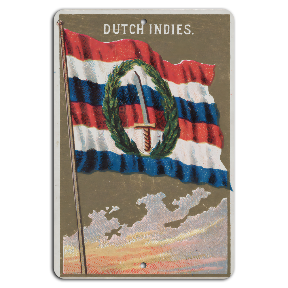 Dutch Indies Flag: Vintage Metal Sign Decor