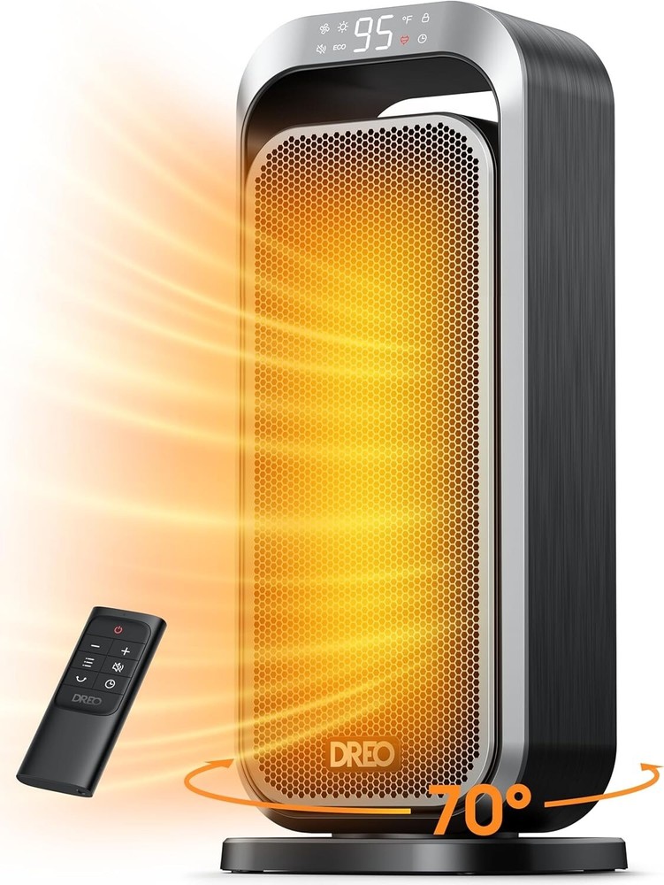 Quiet 1500W Electric Space Heater with Remote & Digital Display - Indoor Comfort