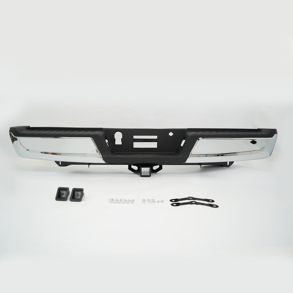 NEW Chrome Steel Rear Bumper for 2021-2023 Ford F-150 Without Sensors W/ Tow DE