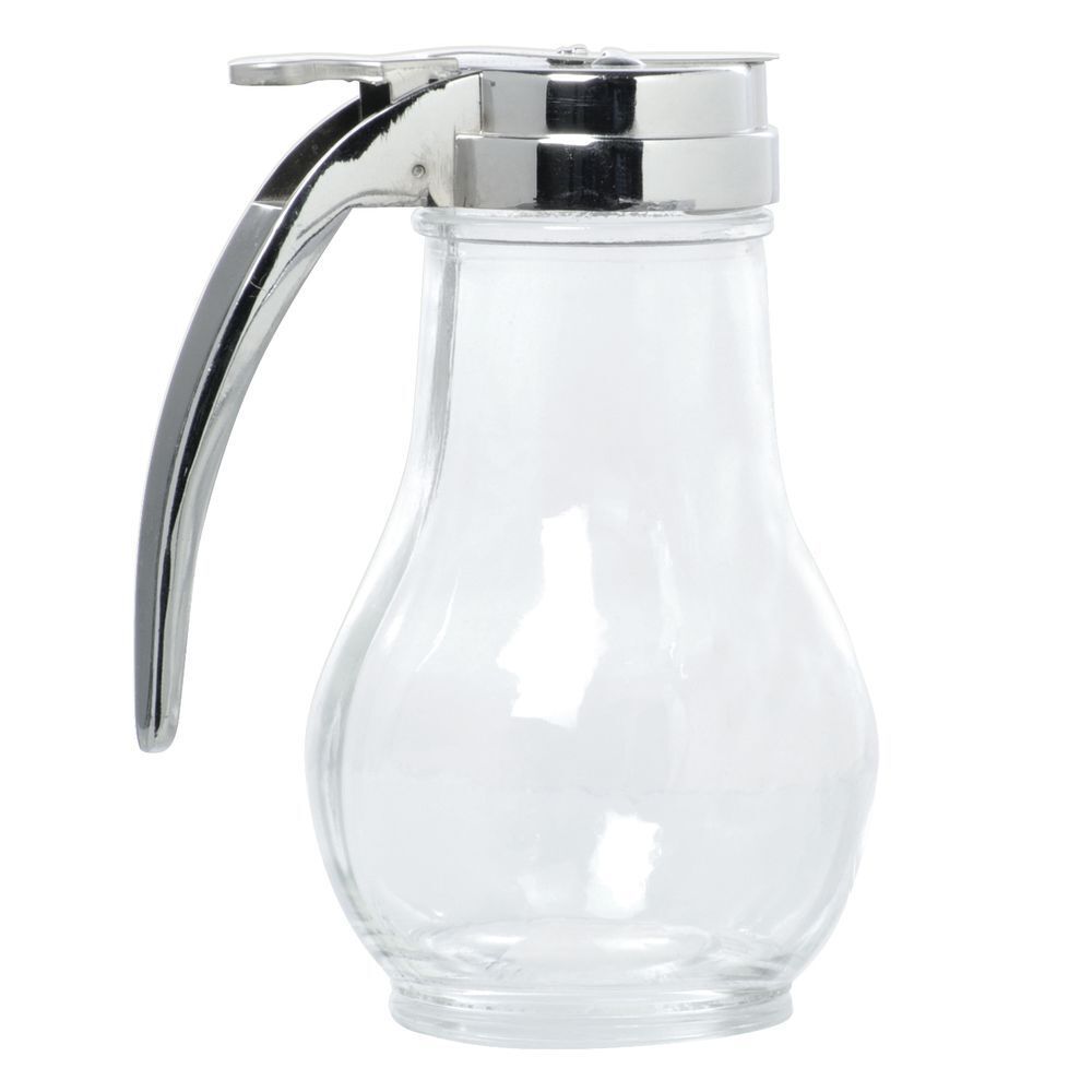 HUBERT® Syrup Dispenser with Chrome Plated Top Glass 14 Ounce