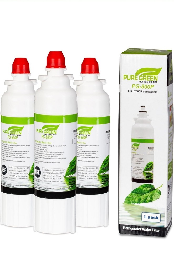 PURE GREEN ADQ73613401 Replacement Water Filter Compatible with LG Refrigerators