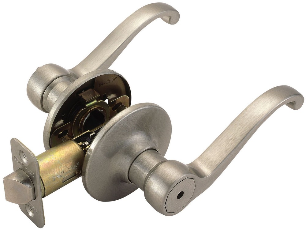 Design House Nickel Scroll Privacy Lever with Reversible Handles for Enhanced Security