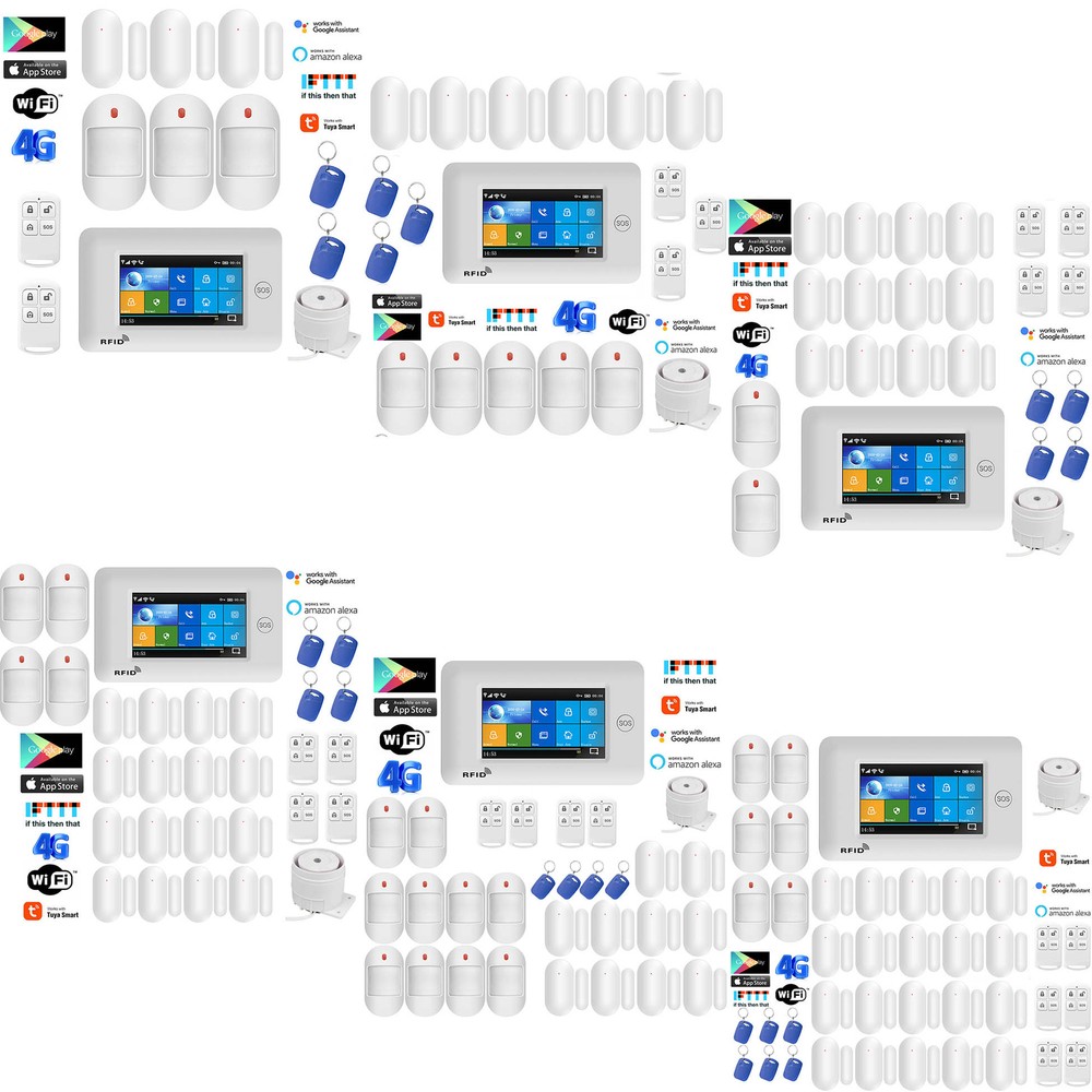 A28 Tuya APP WiFi+4G Wireless Home Security Alarm System+Alexa+Google Assistant