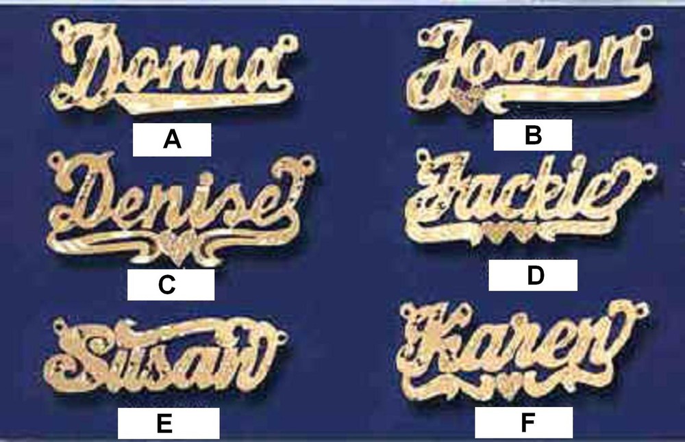 Custom 14K Gold Plated Name Plate Necklace with Free Chain-image