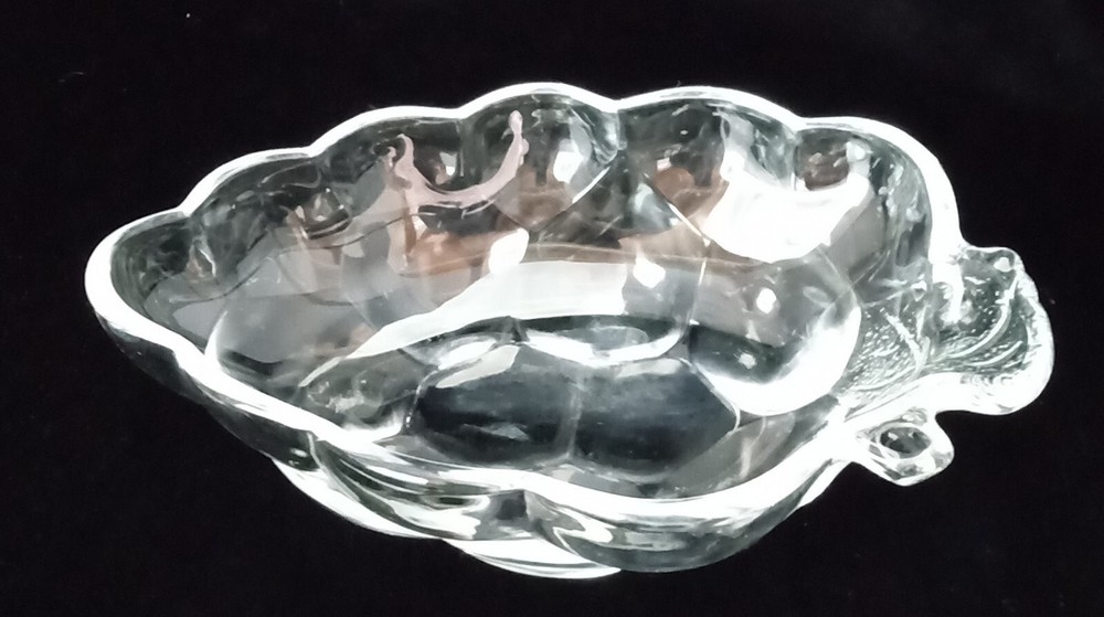 Crystal Grape Cluster Candy Dish Bowl Clear Glass