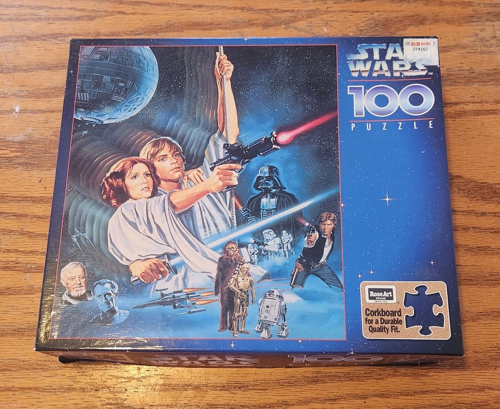 1996 Star Wars Puzzle, 100 Piece Puzzle by RoseArt, Vintage Luke Darth And Leia