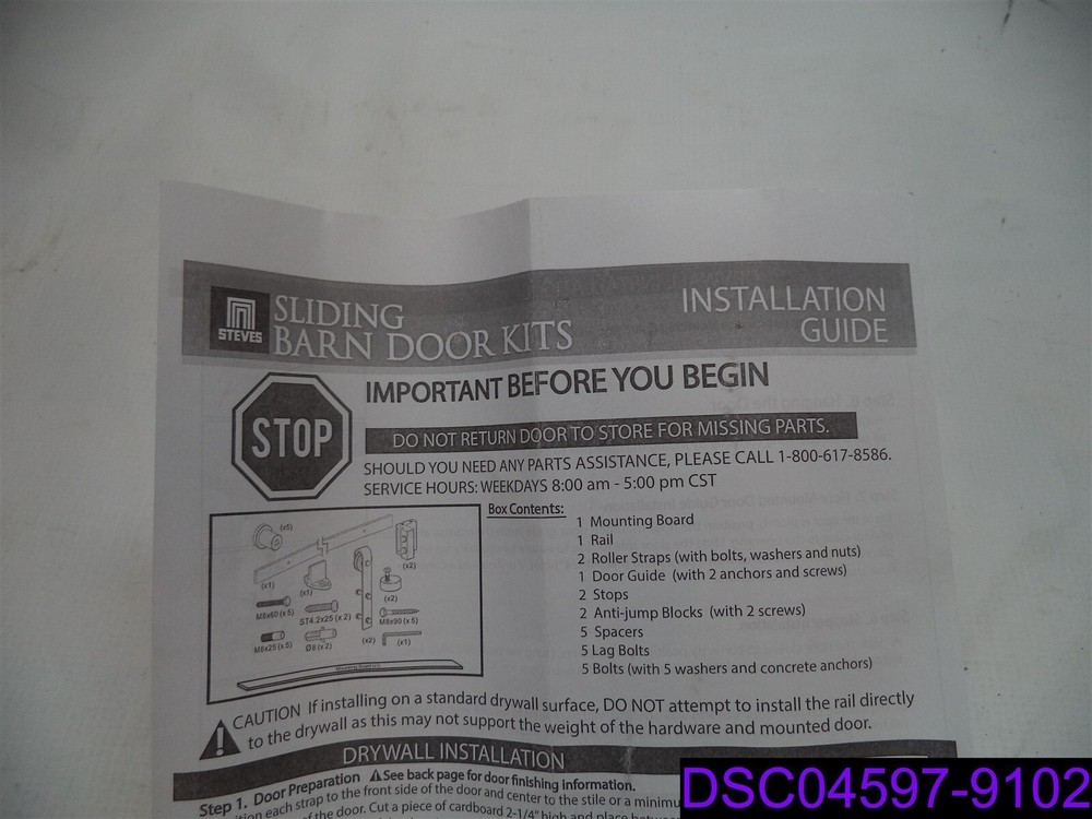 Steves Matte Black Sliding Barn Door Kit with 84in Bent Strap Hardware TRK-982006