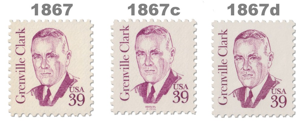 1867 1867c 1867d Grenville Clark 39c Variety Set 3 Great Americans MNH - Buy Now-image