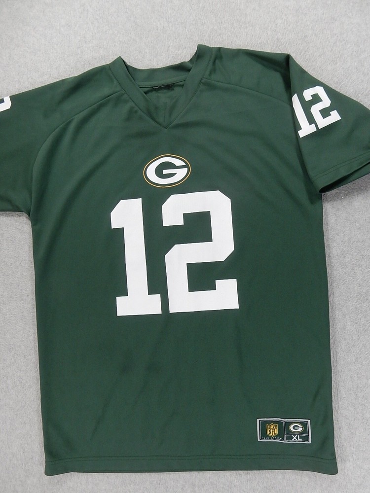 Green Bay Packets NFL Replica Football Jersey (#12 Rodgers) Youth XL - Green