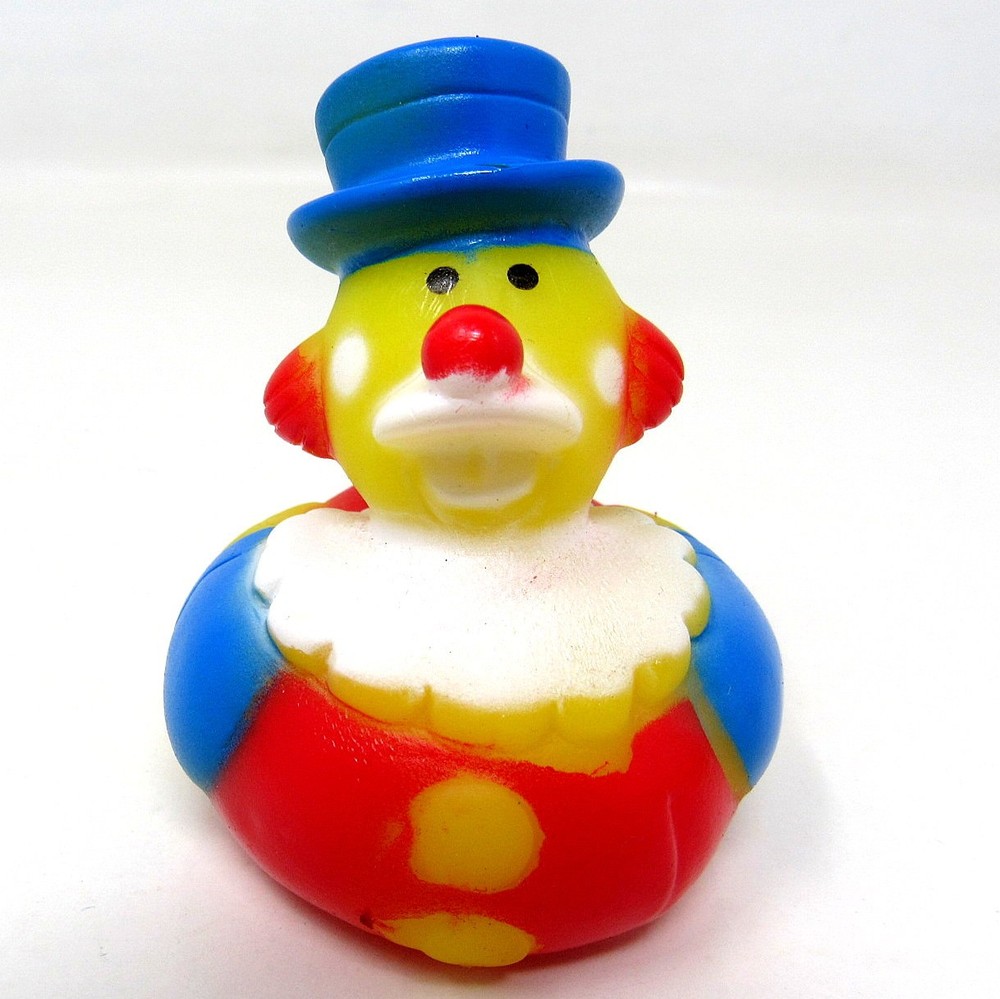 Carnival Clown Rubber Duck 2in Circus Hat Squirter Toy Collectible US Seller