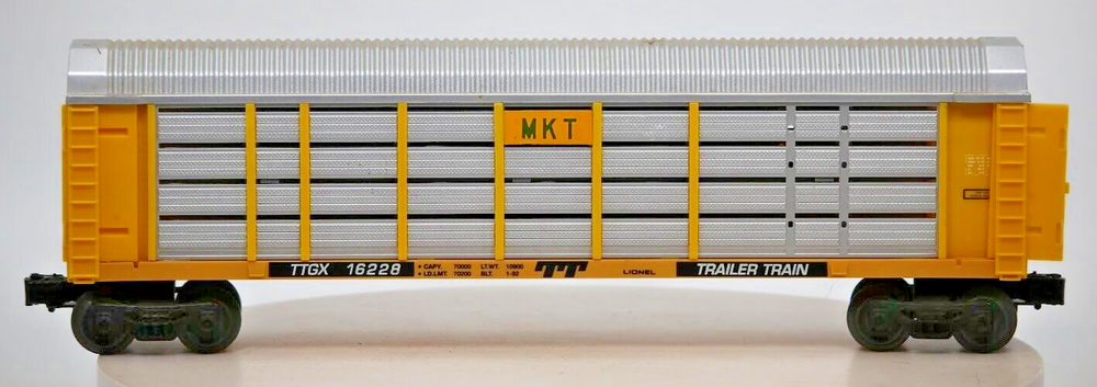 Lionel 6-16228 O Gauge MKT TTGX Auto Carrier Car with Screens LN