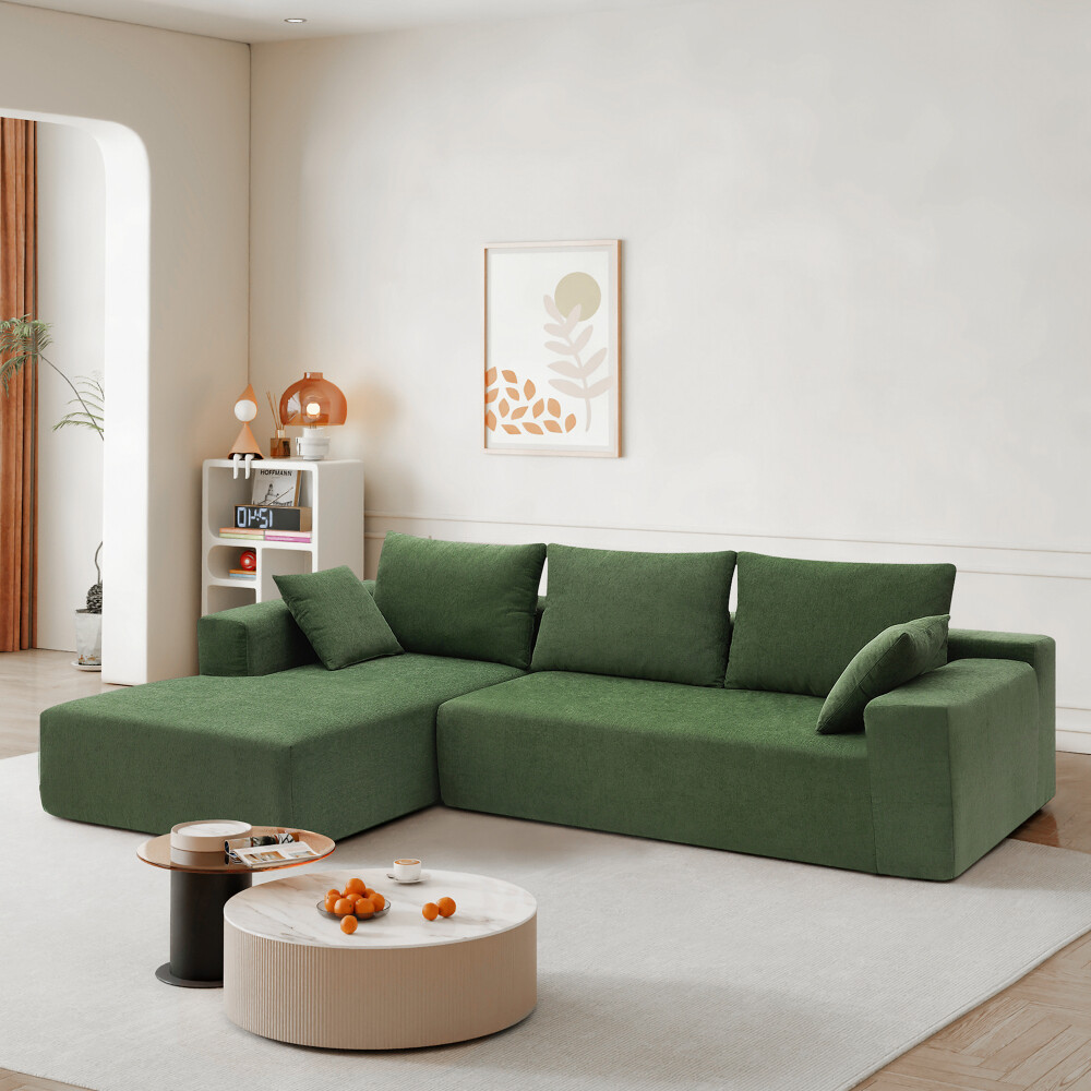 Modular Sectional Sofa Set Upholstered Compressed Fabric Living Room Couch
