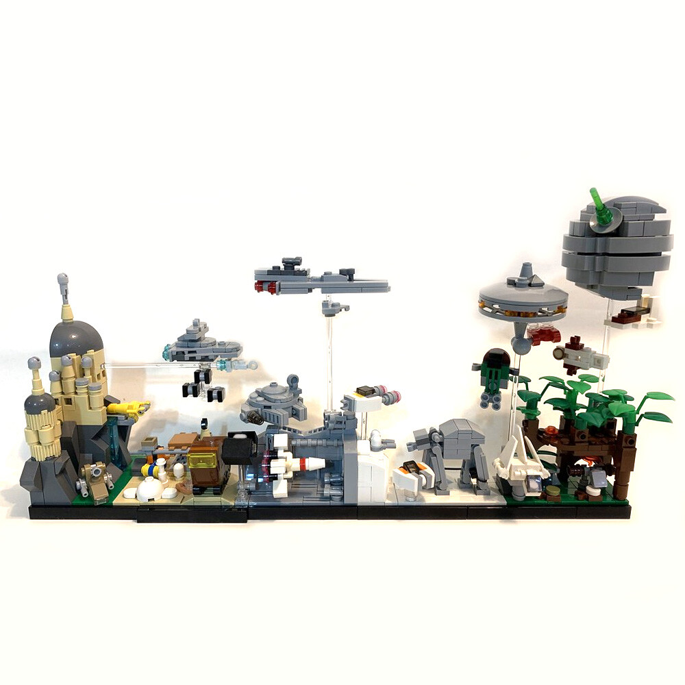 Skyline Architecture﻿ with HOTH, TATOOINE, NABOO 788 Pieces MOC Build Gift