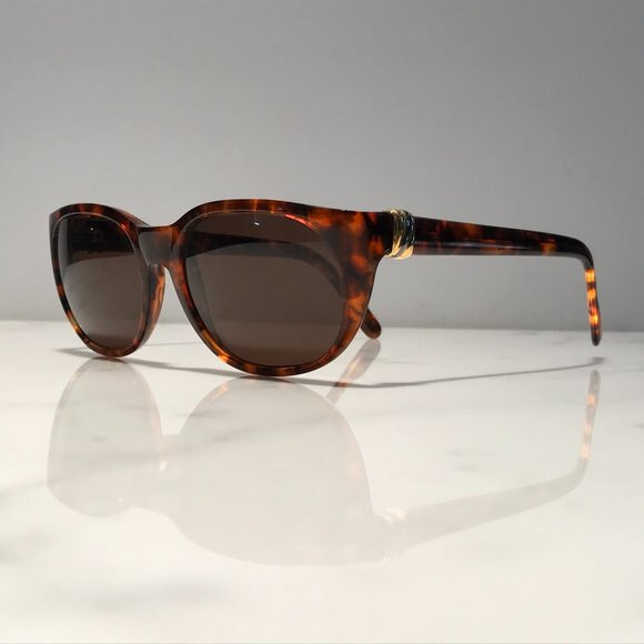 Cartier Vintage Havana Tortoise Sunglasses with 22k Gold and Platinum
