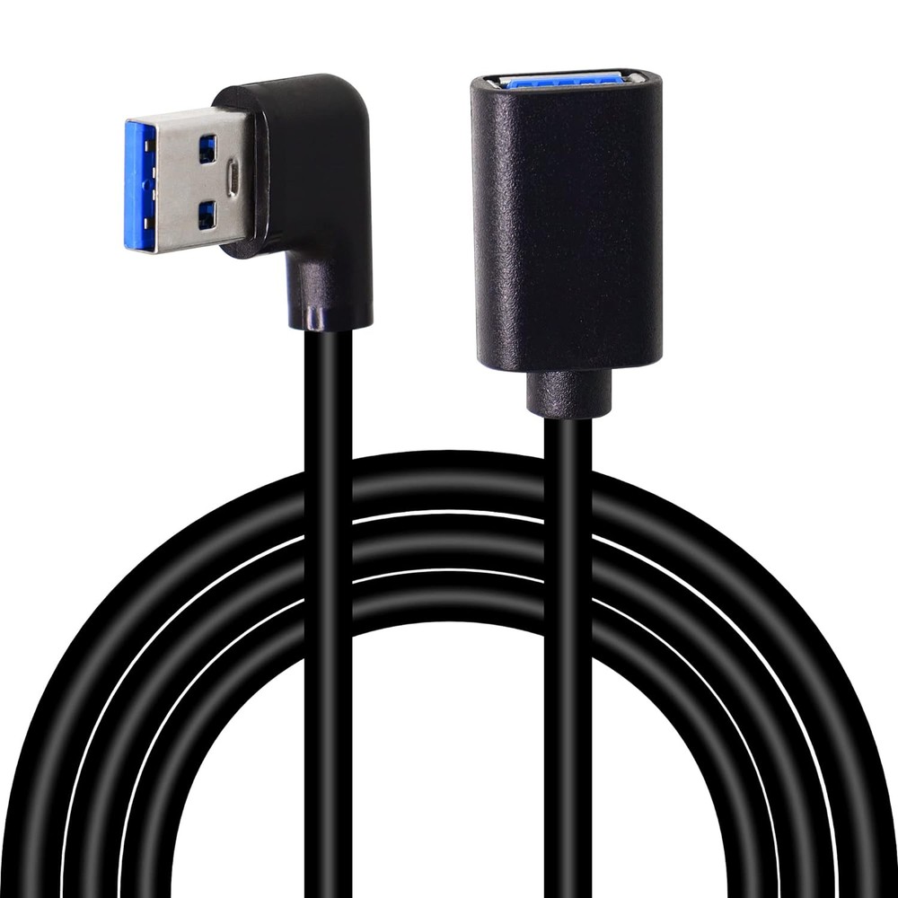GELRHONR Right Left Angle USB 3.0 SuperSpeed Extension Cable in Black