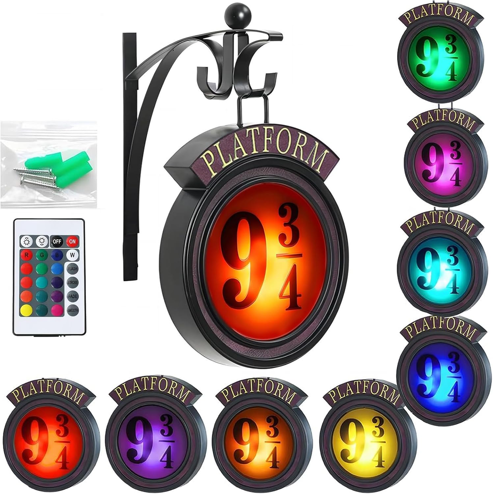 16 Colour Vintage Platform 9 3/4 Night Light Hanging Platform 9 Night Light Home