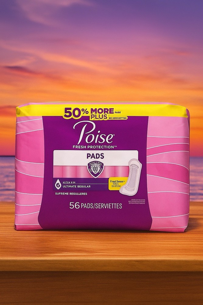 Poise Ultimate Supreme Pads Regular Length 56 Count for Maximum Protection