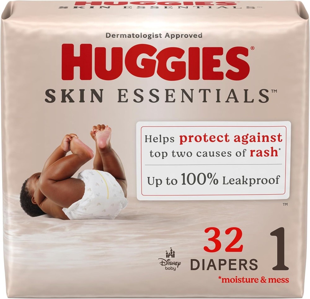 Huggies Size 1 Diapers, Skin Essentials Baby 1 1, White