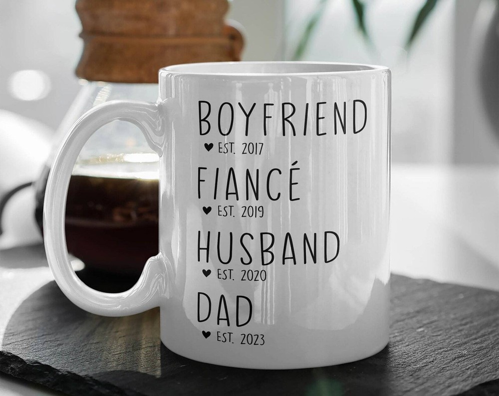 First Time Dad Pregnancy Reveal Gift Mug for New Father from Wife