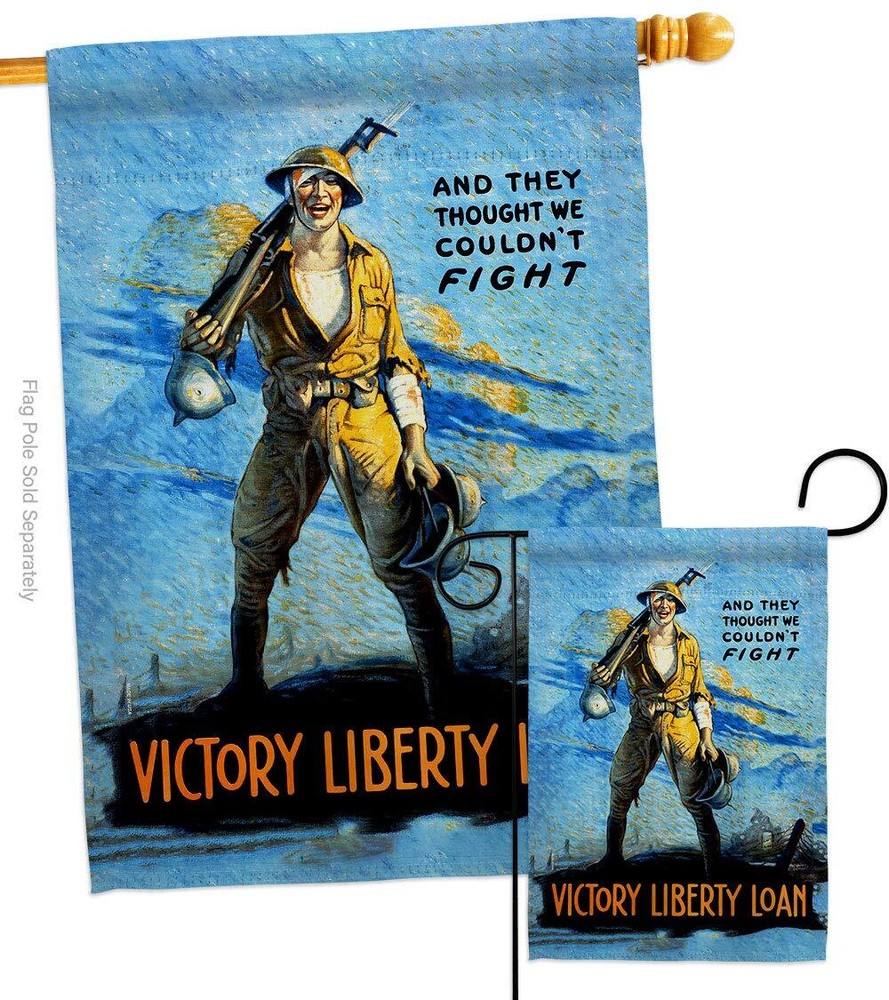 Victory Liberty Loan Garden House Flag Set Armed Forces Navy USN Seabee Unite...