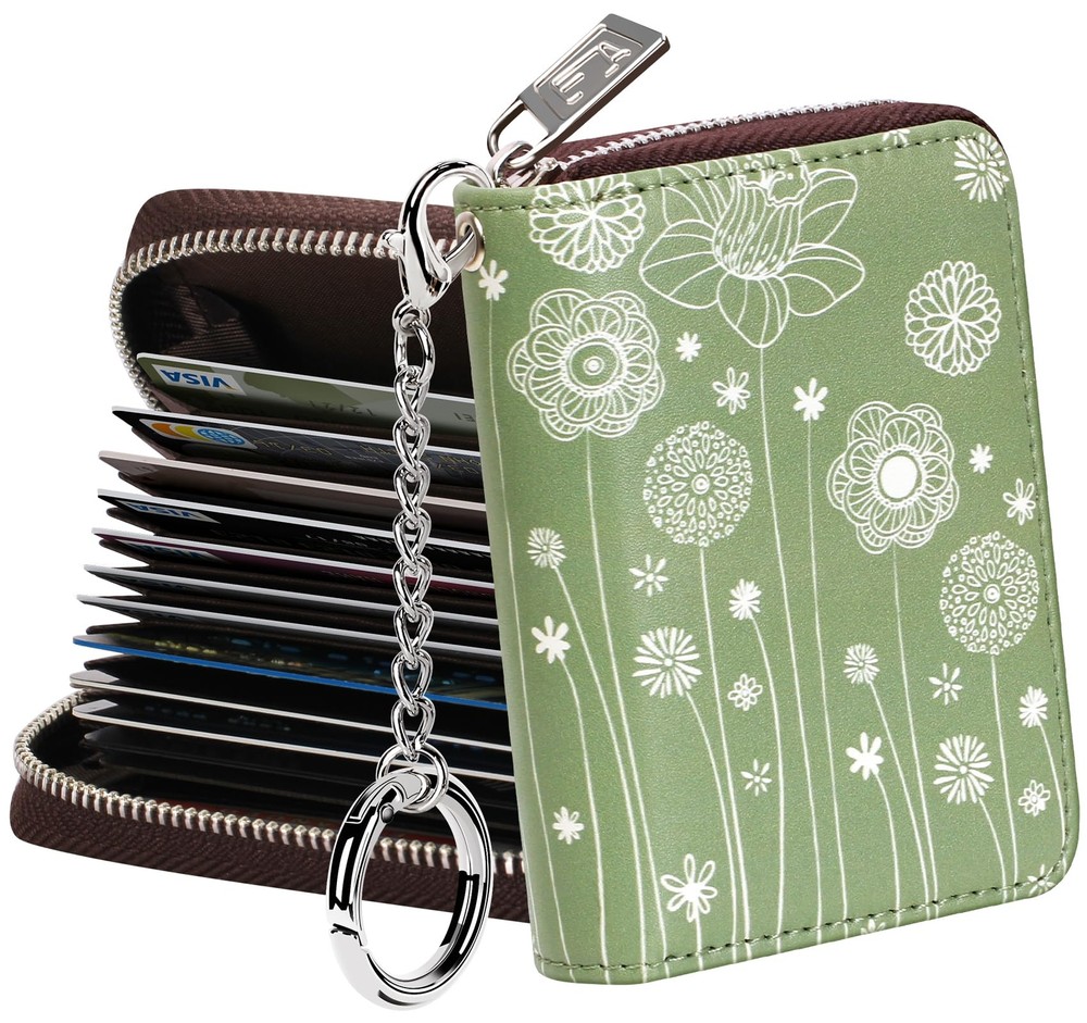 RFID Blocking Zipper Credit Card Wallet for Men & Women with Key Holder-image
