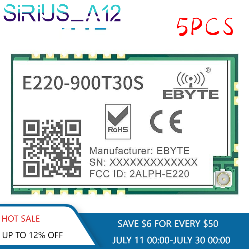 5X IOT Wireless LoRa Module RSSI ISM 868-915MHz 30dBm Module LoRa Spread FSKSMD-image