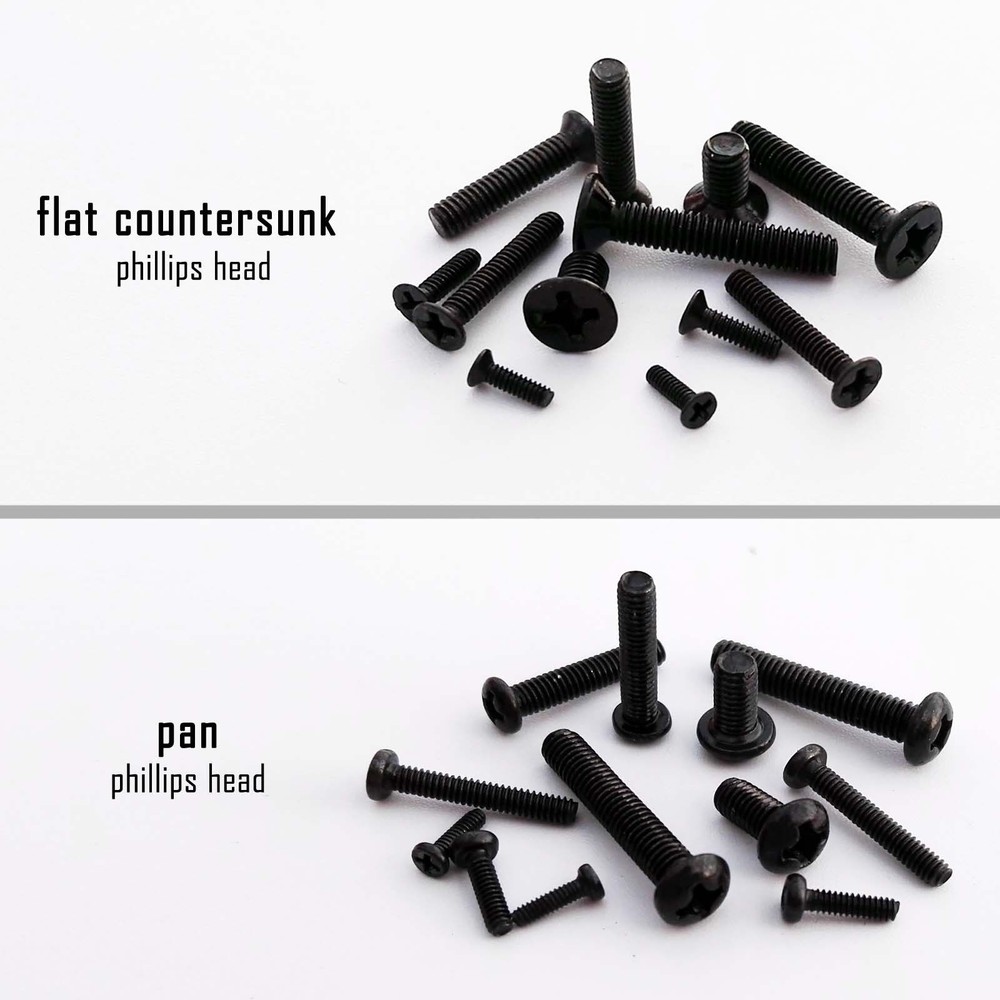 Mini Micro Black Metric Threaded Flat Pan Round Phillips Head Screw Bolt M1.4-M3