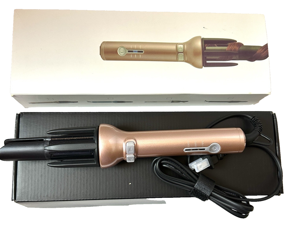 360° Rotating Ceramic Hair Curler with Dual Heat Settings & Anti-Scald Barrel
