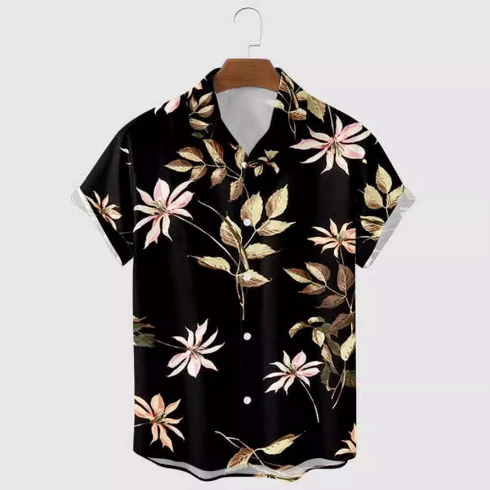 European And American Summer 3D Digital Printing Casual Fashion Polo Collar Men'