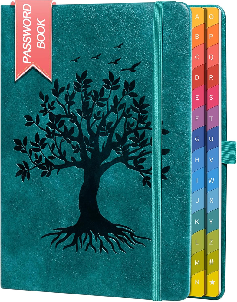 Colorful Alphabetical Password Book 8.4x5.8 Hardcover Organizer-image