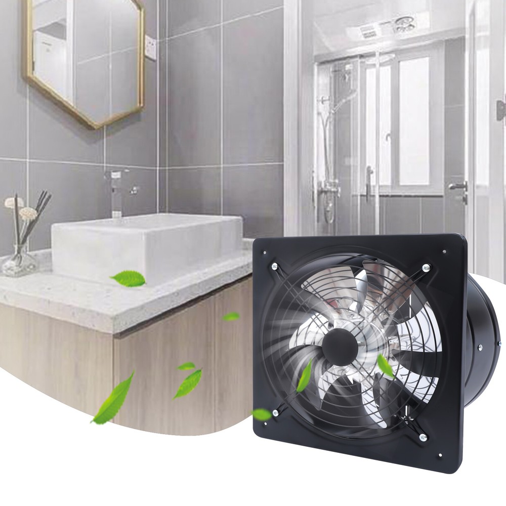 12-inch stainless steel bathroom exhaust fan with check valve for powerful ventilation