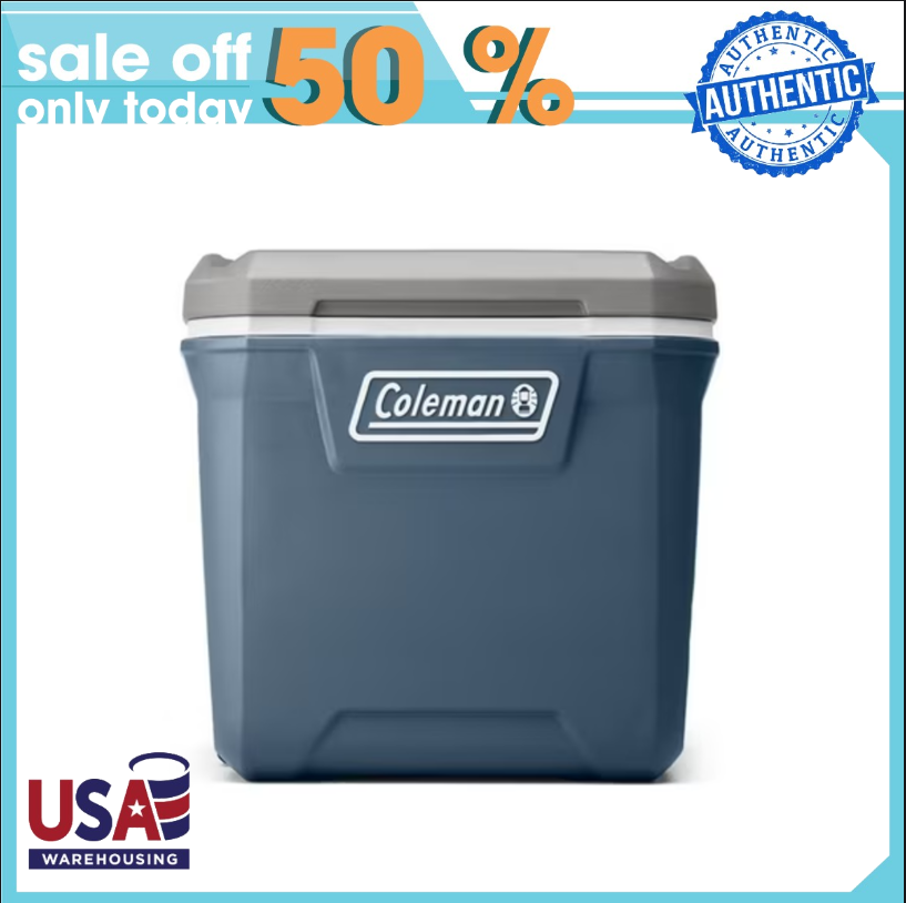 Coleman 316 Series 60QT Ice Chest Rolling Cooler with Wheels, Lakeside Blue