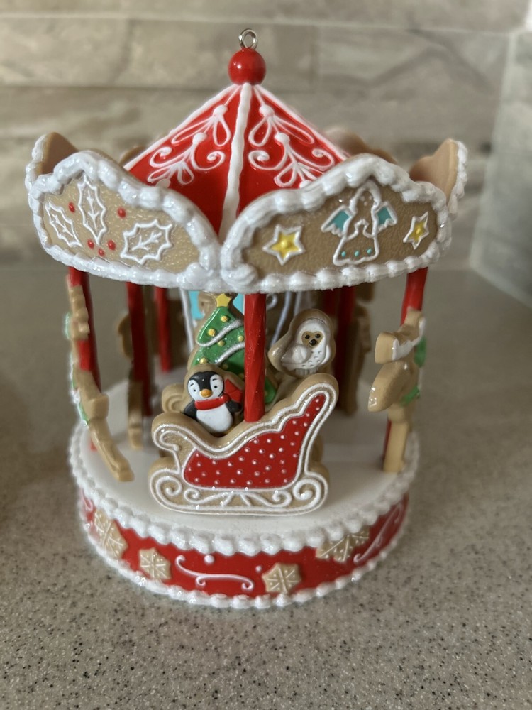 2020 Hallmark Ornament Gingerbread Carousel Signing Piece Signed NIB QHT4001 New