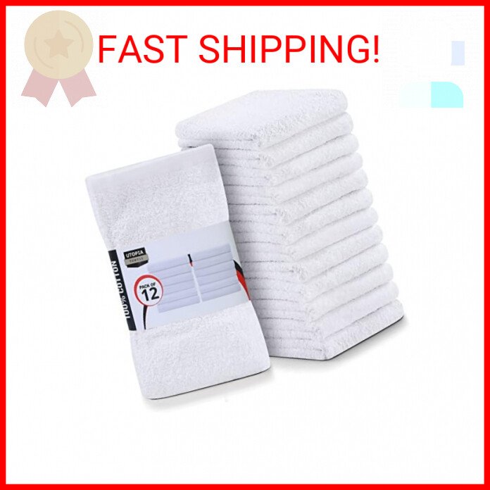 Utopia 12-Pack Cotton Bar Mops 16x19-Inch Super Absorbent Dish Towels