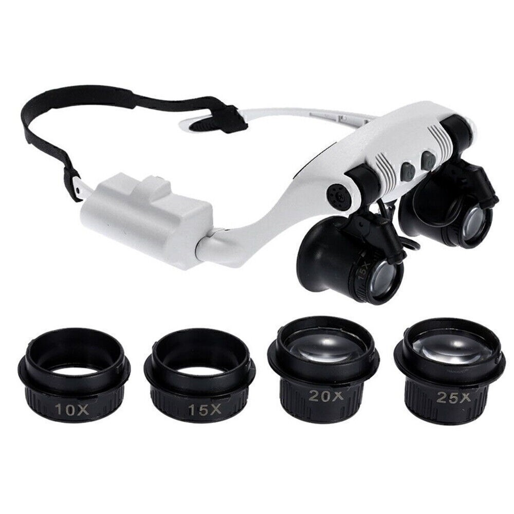 LED Magnifying Glasses with 8 Lenses & Light for Jewelry Watch Repair