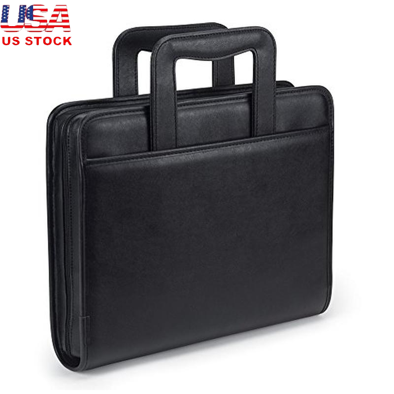 Professional Padfolio Zipper Binder Tablet Sleeve Retractable Handles Calculator