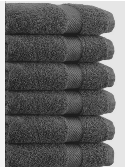 6 Extra Large Absorbent Cotton Bath Towels for Shower & Bathroom - Bulk Set  